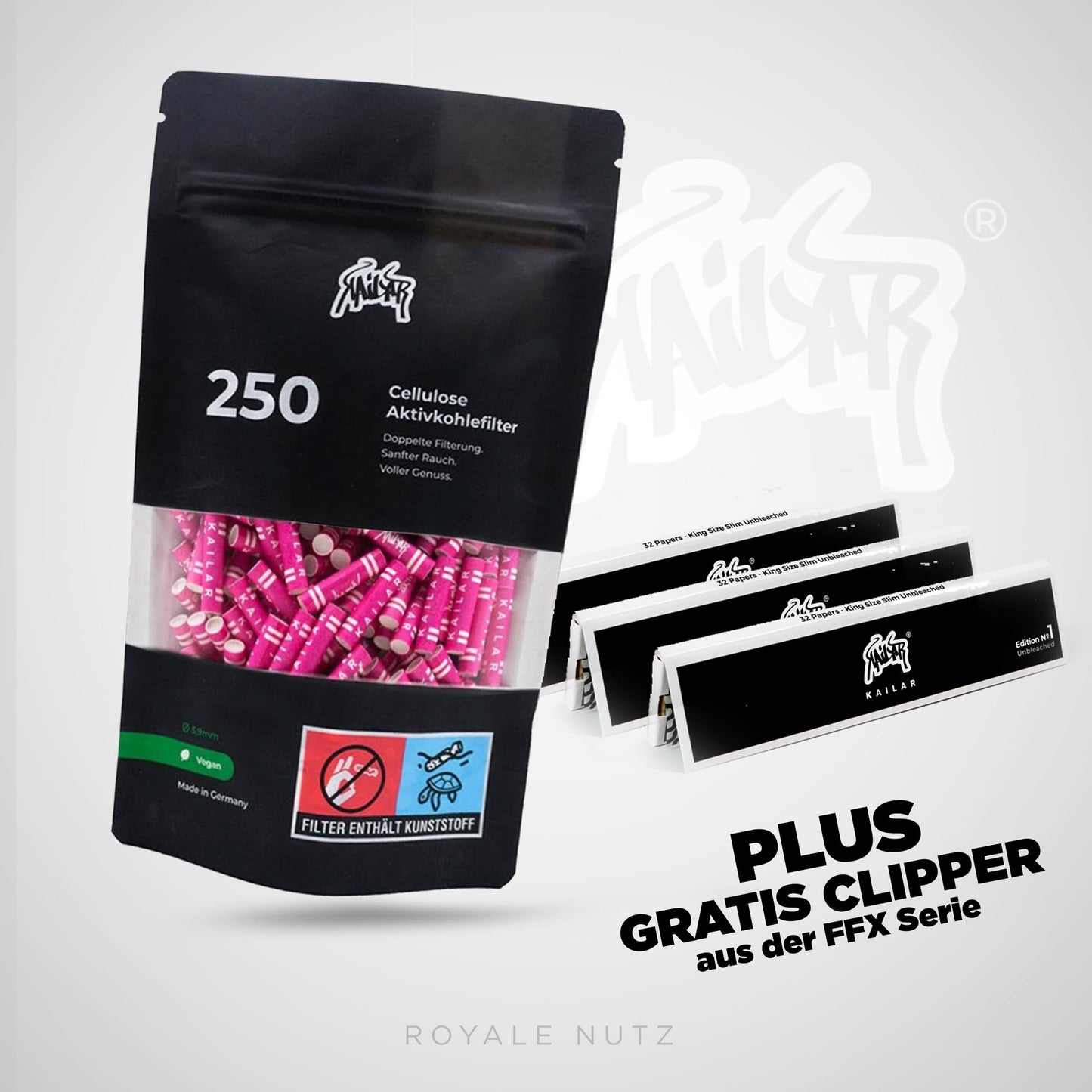 Aktivkohlefilter 6mm - 250 Stück - Alle Farben