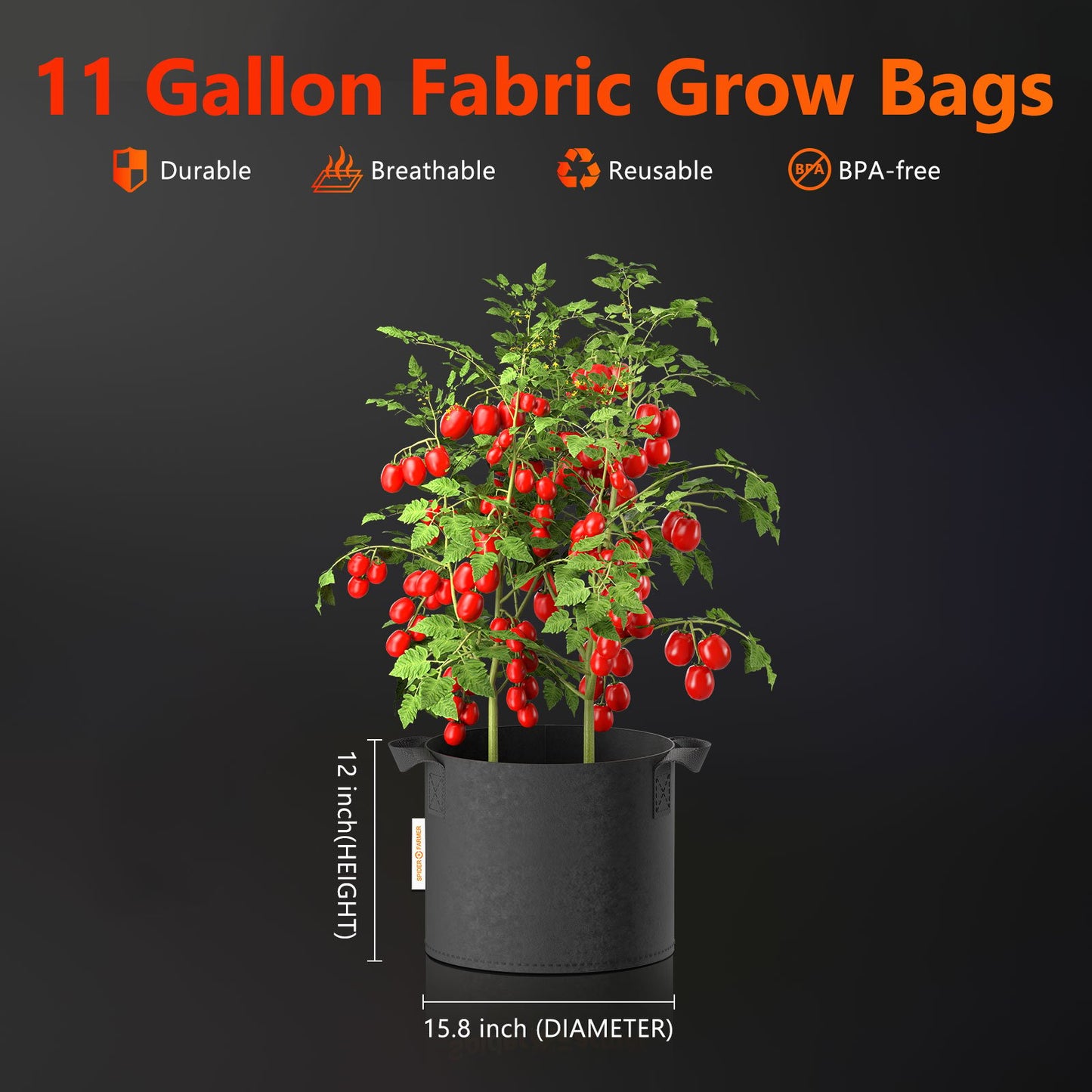 Spider Farmer Pflanzbeutel 5er-Pack