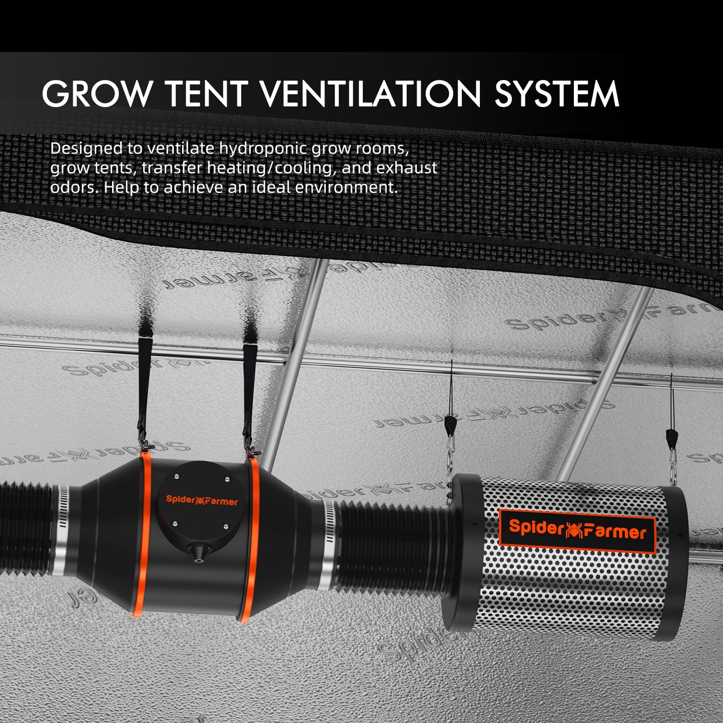 4 Zoll Inline-Kanalventilator mit Drehzahlregler, Lüftungs- und Abluftventilator, 205CFM