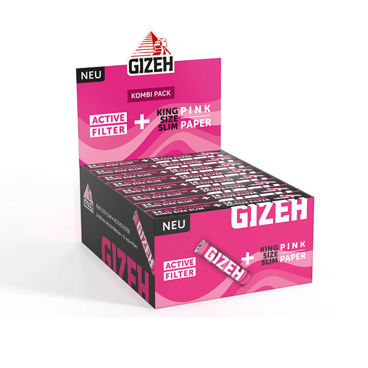 Gizeh Pink King Size Slim + Aktiv Filter