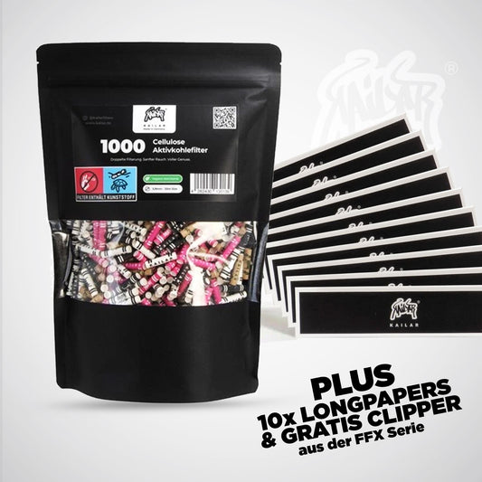 Aktivkohlefilter 6mm - 1000 Stück - Mix