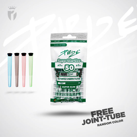 PURIZE Super Slim Size - Aktivkohlefilter - Ø 5mm 50 stk. pro Beutel