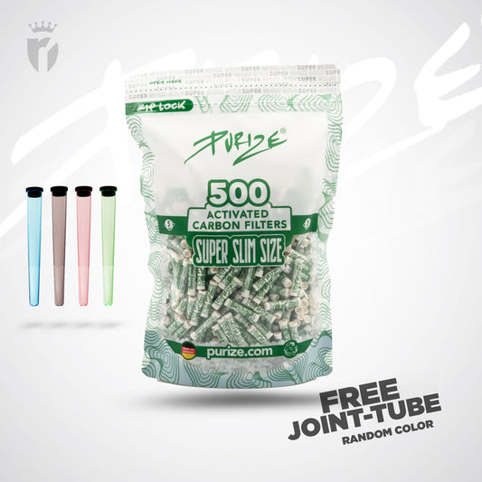 PURIZE Super Slim Size - Aktivkohlefilter - Ø 5mm 500 stk. pro Beutel