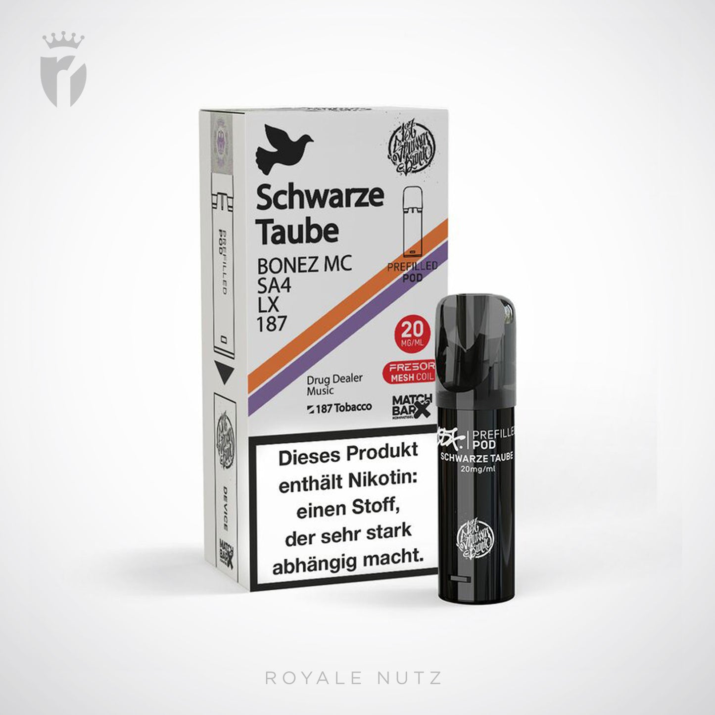 187 Strassenbande - Prefilled Pod - Schwarze Taube - 20mg/ml