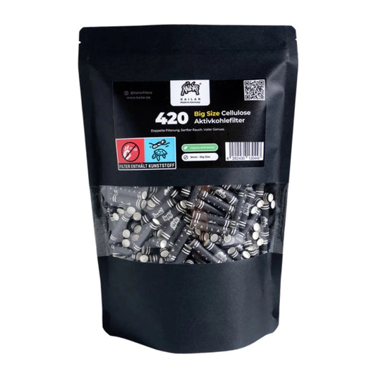 Big Size Aktivkohlefilter 9mm - 420 Stück - Schwarz